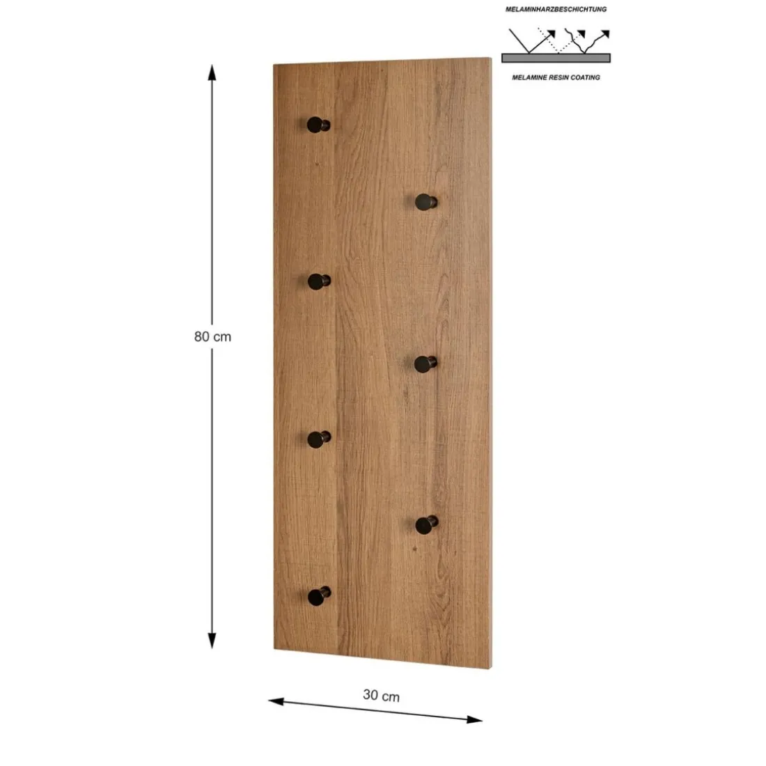 Garderobe murale 7 crochets métalliques