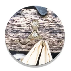 Garderobe murale 5 crochets inox à motif Café en MDF avec impression par Ultra Violet Noir