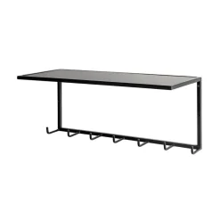 Garderobe murale acier laqué noir 7 crochets