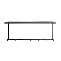 Garderobe murale acier laqué noir 7 crochets