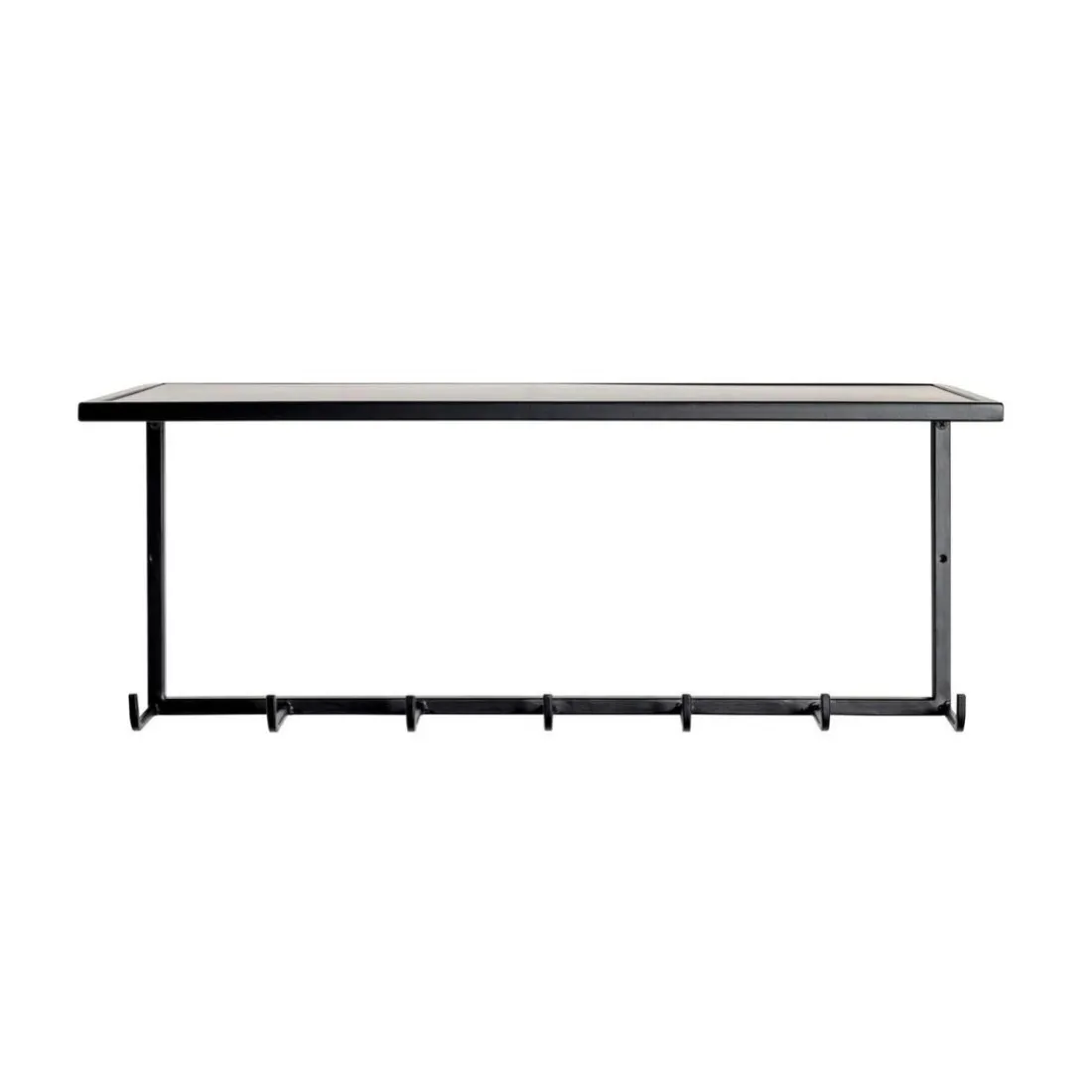 Garderobe murale acier laqué noir 7 crochets