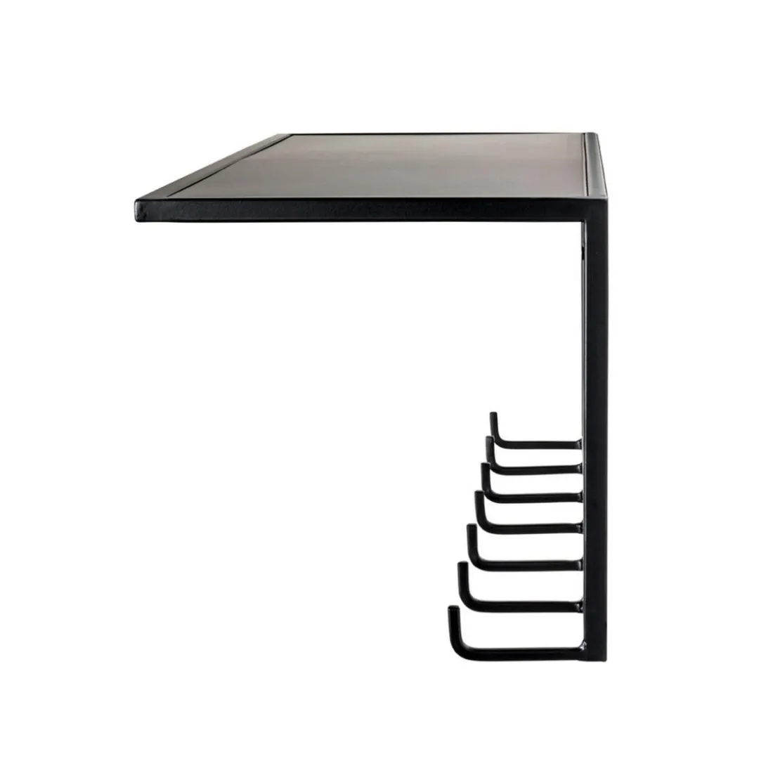 Garderobe murale acier laqué noir 7 crochets