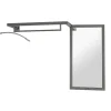 Garderobe murale avec 1 tringle et miroir integré à côté en tube d'acier époxy Gris anthracite