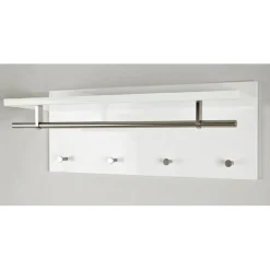 Garderobe murale barre et 4 crochets optique inox