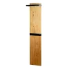 Garderobe murale bois avec cadre, tringle et crochets en métal noir