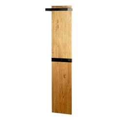 Garderobe murale bois avec cadre, tringle et crochets en métal noir