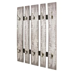 garderobe murale effet bois vintage 10 crochets