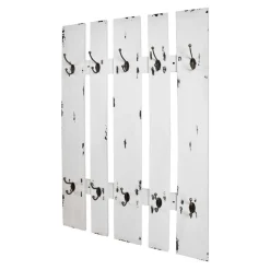 garderobe murale effet bois vieilli blanc 10 crochets