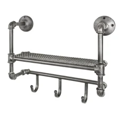 Garderobe murale en acier laqué anthracite 1 compartiment et 3 crochets