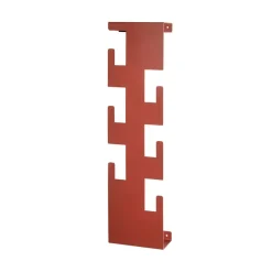 Garderobe murale en métal laqué rouge avec 6 crochets