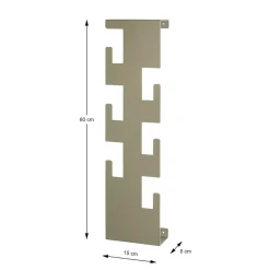 Garderobe murale en métal laquée verte et 6 crochets