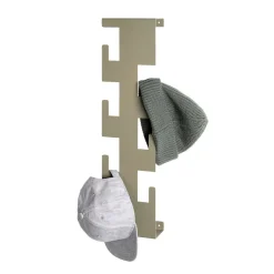 Garderobe murale en métal laquée verte et 6 crochets