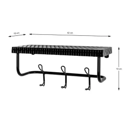 garderobe murale en tube d'acier époxy noir mat