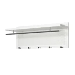 Garderobe murale en tube d'acier peint par poudrage en blanc