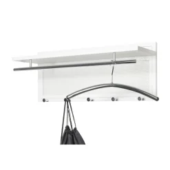 Garderobe murale en tube d'acier peint par poudrage en blanc