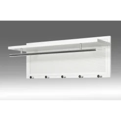 Garderobe murale en tube d'acier peint par poudrage en blanc