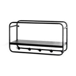 garderobe murale en tube d'acier laqué noir,