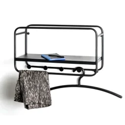 garderobe murale en tube d'acier laqué noir,