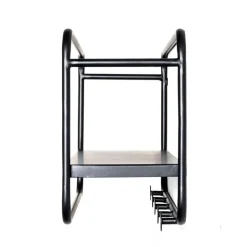 garderobe murale en tube d'acier laqué noir,