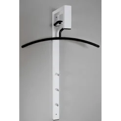 Garderobe murale laqué blanc tringle et crochets chromés