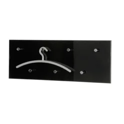 Garderobe murale laquée noire 7 crochets