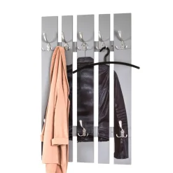 Garderobe murale MDF avec impression par Ultra Violet Blouson cuir et 8 crochets en optique inox