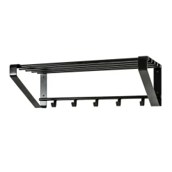 garderobe murale métal époxy noir 5 crochets