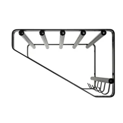 garderobe murale métal époxy noir 5 crochets