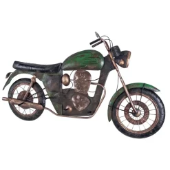 Garderobe murale vintage Moto 5 crochets vert