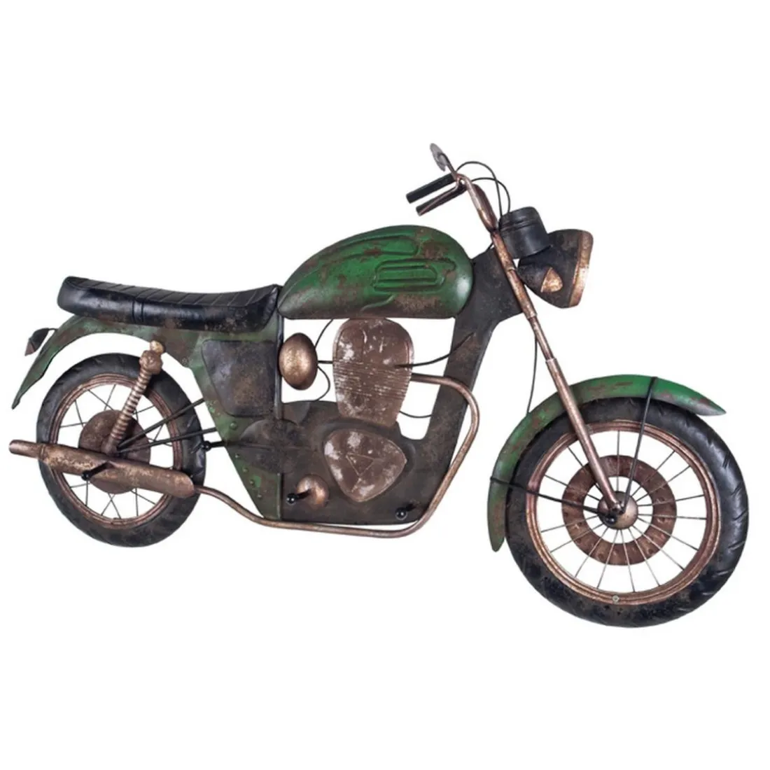 Garderobe murale vintage Moto 5 crochets vert