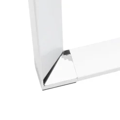 Grand bureau de direction en angle 'XLINE' en verre blanc