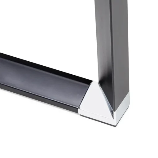 Grand bureau de direction en angle 'XLINE' en verre noir