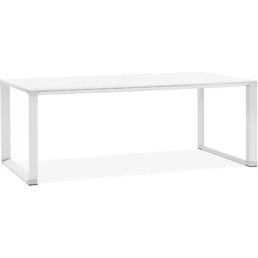 Grand bureau de direction droit 'XLINE' en bois blanc