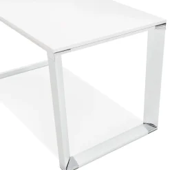 Grand bureau de direction droit 'XLINE' en bois blanc
