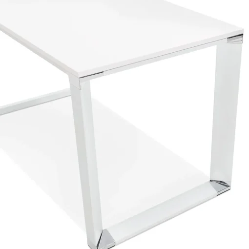 Grand bureau de direction droit 'XLINE' en bois blanc