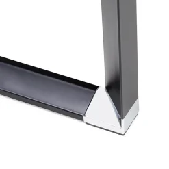 Grand bureau de direction en angle 'XLINE' en bois finition Noyer et structure noire