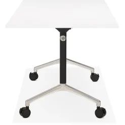 Grand bureau pliable 'FLEXO' blanc sur roulettes
