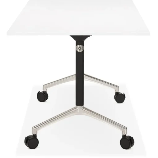 Grand bureau pliable 'FLEXO' blanc sur roulettes