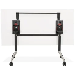 Grand bureau pliable 'FLEXO' blanc sur roulettes