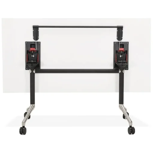 Grand bureau pliable 'FLEXO' blanc sur roulettes