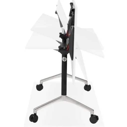 Grand bureau pliable 'FLEXO' blanc sur roulettes