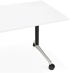 Grand bureau pliable 'FLEXO' blanc sur roulettes