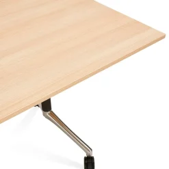 Grand bureau pliable 'FLEXO' sur roulettes en bois finition naturelle