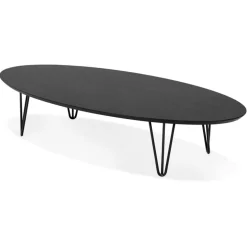 Grande table basse de salon 'ELYPSE' en bois et métal noir