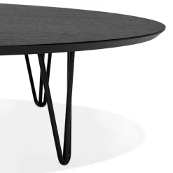 Grande table basse de salon 'ELYPSE' en bois et métal noir