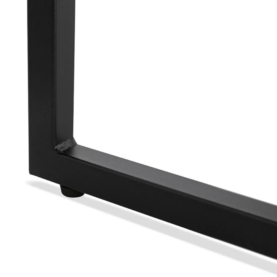 Grande table basse style industriel 'TRIBECA' en bois finition naturelle et métal noir