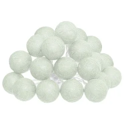Guirlande LED, 20 boules, vert céladon