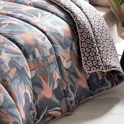 Housse de couette légère DÉCO DOUBLE FACE CO.PANTERA motif panthère bleu 200G