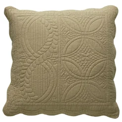 Housse d'oreiller et de coussin en boutis uni coton - Beige ficelle