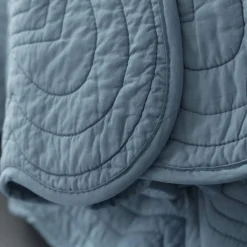 Housse oreiller en coton boutis 65x65 - bleu grisé